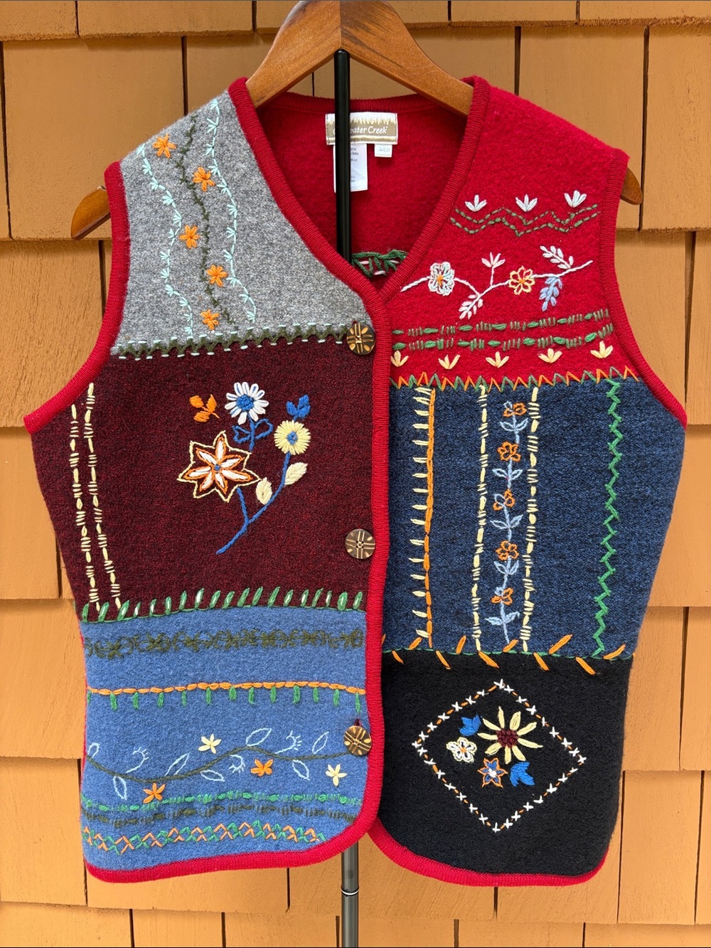COLDWATER CREEK | VTG 90s Grannycore Floral Patchwork Embroidered Vest Size M